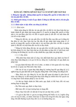 Giáo trình Đăng ký, thống kê đất đai và cơ sở dữ liệu đất đai