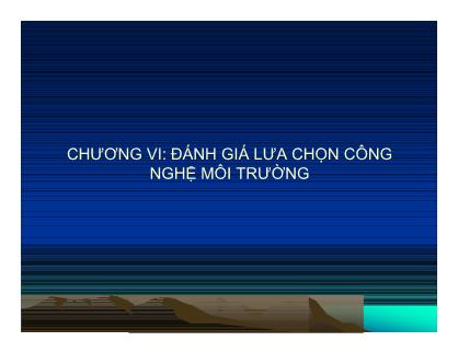 Giáo trình Đánh gái lựa chọn công nghệ môi trường - Nguyễn Quang Hồng