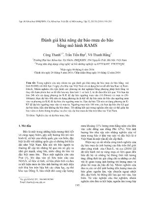 Giáo trình Đánh giá khả năng dự báo mưa do bão bằng mô hình RAMS - Công Thanh