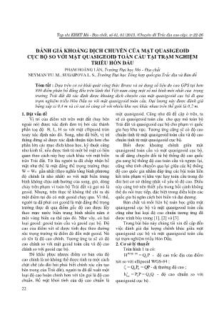 Giáo trình Đánh giá khoảng dịch chuyển của mặt quasigeoid cục bộ so với mặt quasigeoid toàn cầu tại trạm nghiệm triều Hòn Dấu - Phạm Hoàng Lân