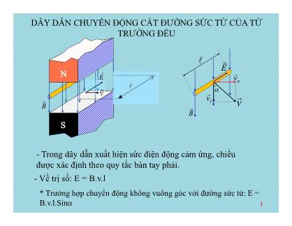 Giáo trình Dây dẫn chuyển động cắt đường sức từ của từ trường đều