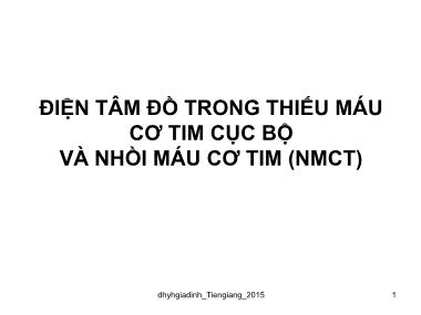 Giáo trình Điện tâm đồ trong thiếu máu cơ tim cục bộ và nhồi máu cơ tim