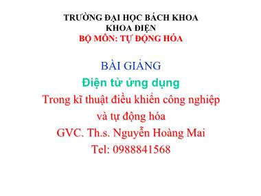 Giáo trình Điện tử ứng dụng - Nguyễn Hoàng Mai