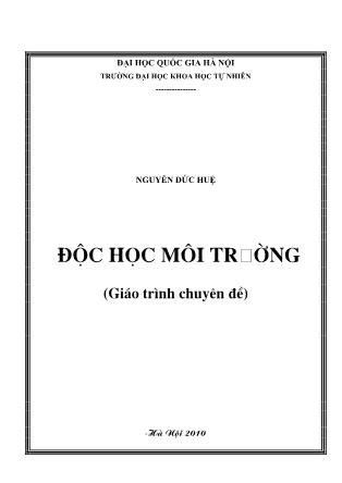 Giáo trình Độc hại môi trường - Nguyễn Đức Huệ