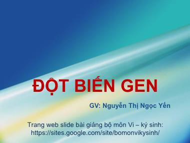 Giáo trình Đột biến gen - Nguyễn Thị Ngọc Yến