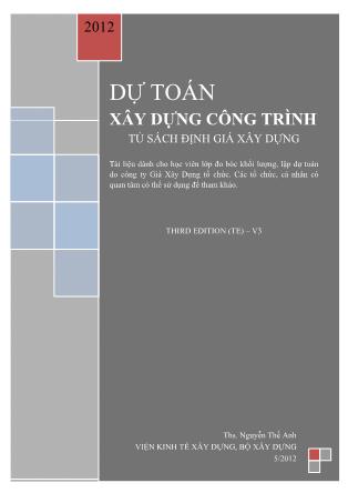 Giáo trình Dự án Xây dựng công trình - Nguyễn Thế Anh