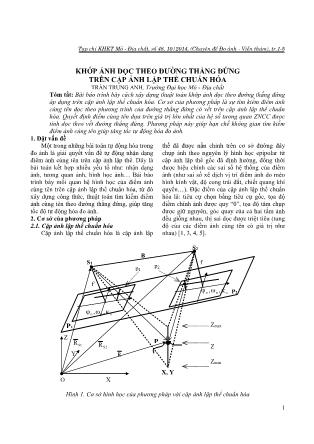 Giáo trình Giáo trình Khớp ảnh dọc theo đường thẳng đứng trên cặp ảnh lập thể chuẩn hóa - Trần Trung Anh