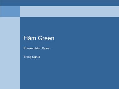 Giáo trình Hàm Green - Trọng Nghĩa