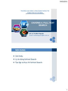 Giáo trình Hệ quản trị cơ sở dữ liệu SQL server - Chương 4: Full-text search - Lê Thị Minh Nguyện