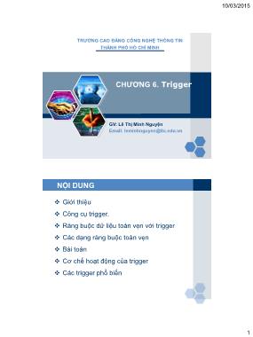 Giáo trình Hệ quản trị cơ sở dữ liệu SQL server - Chương 5: Trigger - Lê Thị Minh Nguyện
