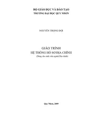 Giáo trình Hệ thống hồ sơ địa chính