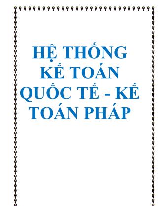 Giáo trình Hệ thống kế toán quốc tế-Kế toán Pháp