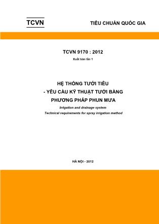 Giáo trình Hệ thống tưới tiêu-Yêu cầu kỹ thuật tưới bằng phương pháp phun mưa