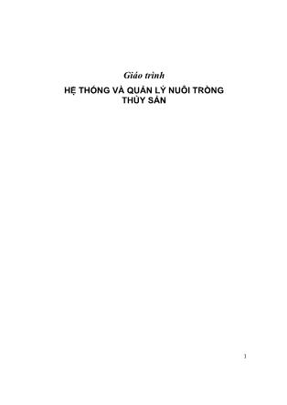 Giáo trình Hệ thống và quản lý nuôi trồng thủy sản