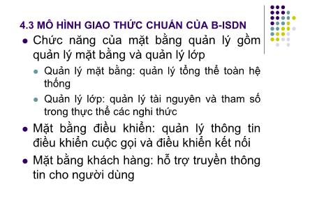 Giáo trình Hệ viễn thông - Chương 4: Mạng tích hợp số đa dịch vụ băng rộng B-ISDN