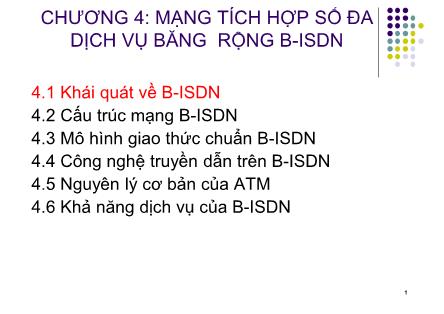 Giáo trình Hệ viễn thông - Chương 4.1: Khái quát về B-ISDN