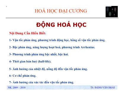 Giáo trình Hóa học đại cương - Đặng Văn Hoài