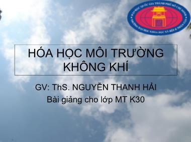 Giáo trình Hóa học môi trường Không khí - Nguyễn Thanh Hải