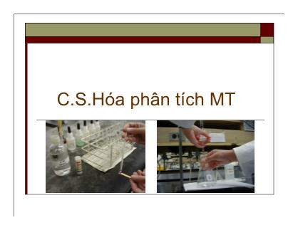 Giáo Trình Hóa phân tích - Chương 1: Đại cương về hóa phân tích