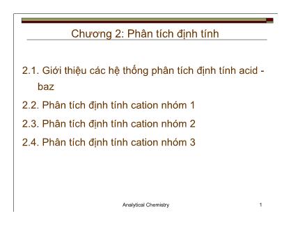 Giáo Trình Hóa phân tích - Chương 2: Phân tích định tính