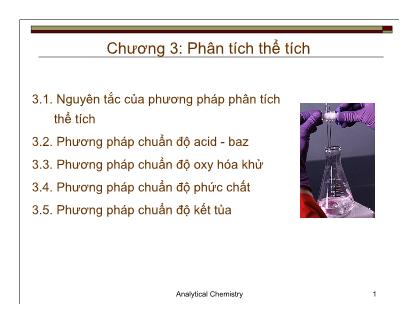 Giáo trình Hóa phân tích - Chương 3: Phân tích thể tích