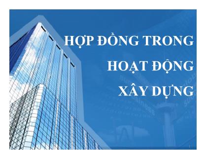 Giáo trình Hợp đồng trong Hoạt động xây dựng