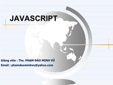 Giáo trình Javascript - Chương 6 - Phạm Đào Minh Vũ