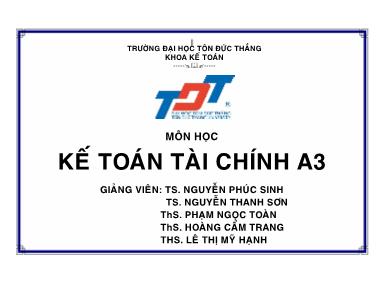 Giáo trình Kế toán tài chính A3 - Nguyễn Phúc Sinh