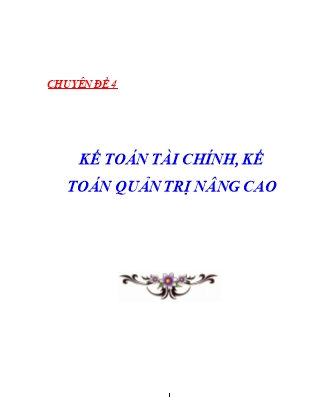 Giáo trình Kế toán Tài chính-Kế toán quản trị nâng cao (Chuẩn kiến thức)