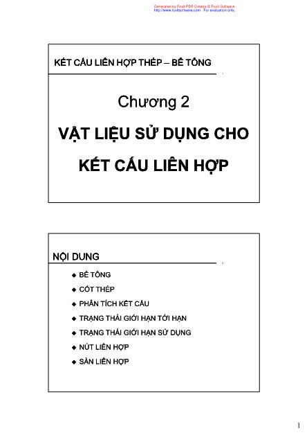 Giáo trình Kết cấu liên hợp Thép-Bê tông - Chương 2: Vật liệu sử dụng cho kết cấu liên hợp