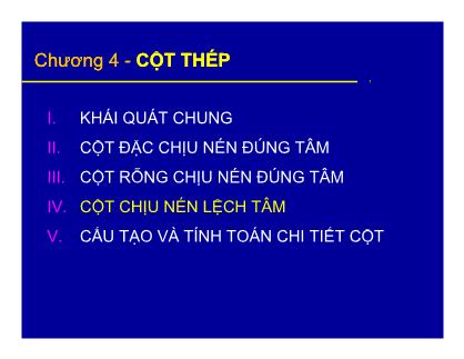 Giáo trình kết cấu thép - Chương 4: Cột thép (Tiếp theo)