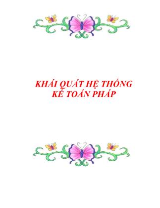 Giáo trình Khái quát hệ thống kế toán Pháp