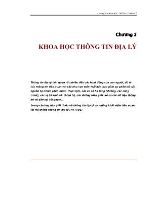 Giáo trình Khoa học thông tin địa lý - Trần Thu Hương