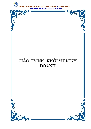 Giáo trình Khởi sự kinh doanh