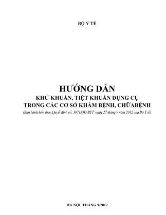 Giáo trình Khử khuẩn, tiệt khuẩn dụng cụ trong các cơ sở khám bệnh, chữa bênh