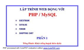 Giáo trình Kĩ thuật lập trình PHP-MySQL