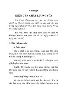 Giáo trình Kiểm tra chất lượng sữa