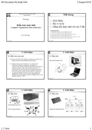 Giáo trình Kiến trúc máy tính - Lê Thế Vinh