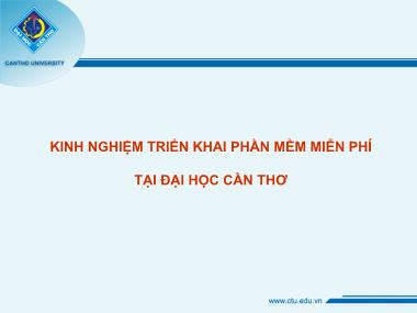 Giáo trình Kinh nghiệm triển khai phần mềm miễn phí tại Đại học Cần Thơ