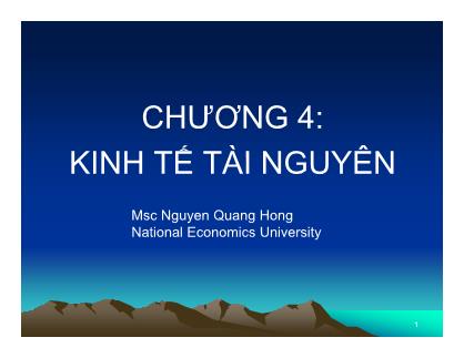 Giáo trình Kinh tế tài nguyên - Nguyễn Quang Hồng