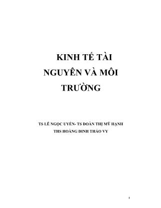 Giáo trình Kinh tế tài nguyên và môi trường - Lê Ngọc Uyên