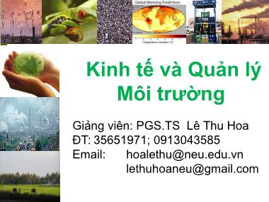 Giáo trình Kinh tế và Quản lý Môi trường - Lê Thu Hoa (Bản đẹp)