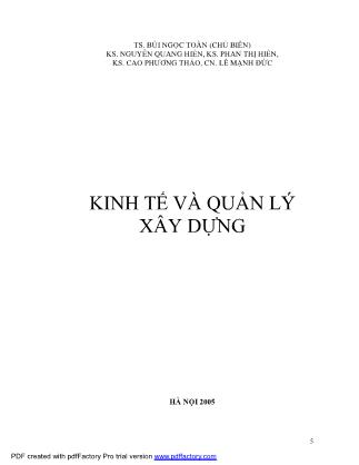 Giáo trình kinh tế và quản lý xây dựng