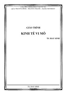 Giáo trình Kinh tế vi mô