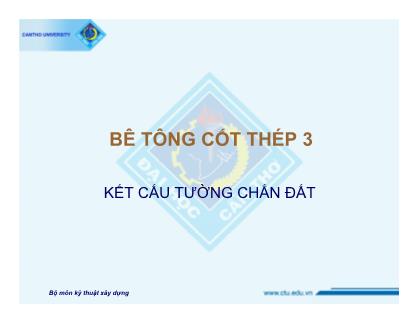 Giáo trình Kỹ thuật xây dựng - Chương 4: Kết cấu tường chân đất