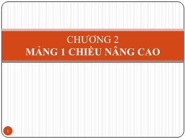 Giáo trình Lập trình nâng cao - Chương 2: Mảng 1 chiều nâng cao