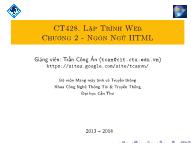 Giáo trình Lập trình Web - Chương 2: Ngôn ngữ HTML - Trần Công Án