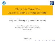 Giáo trình Lập trình Web - Chương 5: PHP và MySQL (Tiếp theo) - Trần Công Án