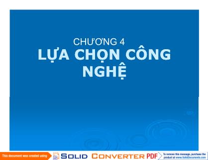 Giáo trình Lựa chọn Công nghệ