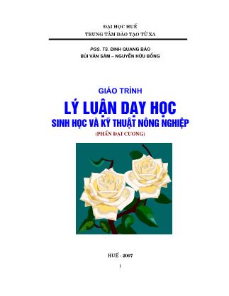 Giáo trình Lý luận dạy học Sinh học và kĩ thuật nông nghiệp